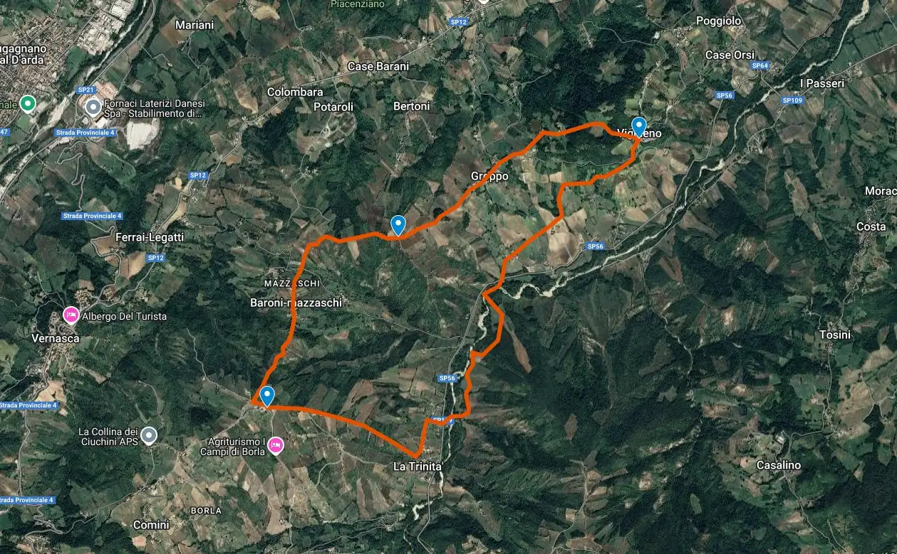 passeggiata a cavallo di 2 ore e 30 minuti fino al borgo di Vigoleno in provincia di piacenza